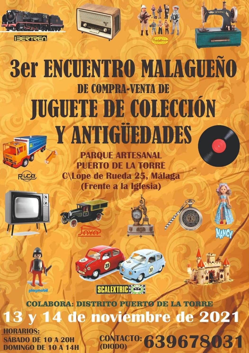 Tercer encuentro malagueño de compra-venta de juguetes de colección y antigüedades en Puerto de la torre, Málaga.